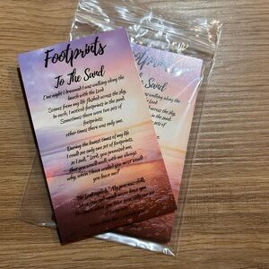 Set of 10 Footprints in the Sand Prayer Cards – Inspirational Christian Cards